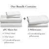 imageCalifornia Design Den 6 Piece Queen Size Sheet Set with 4 Pillowcases  Soft 100 Cotton Sateen Ivory