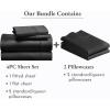 imageCalifornia Design Den 6 Piece Queen Size Sheet Set with 4 Pillowcases 400 Thread Count 100 Cotton Sateen Black