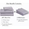imageCalifornia Design Den 6 Piece Queen Size Sheet Set with 4 Pillowcases 400 Thread Count 100 Cotton Sateen Lavender Gray