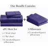 imageCalifornia Design Den 6 Piece Queen Size Sheet Set with 4 Pillowcases 400 Thread Count 100 Cotton Sateen Purple