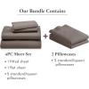 imageCalifornia Design Den 6 Piece Queen Size Sheet Set with 4 Pillowcases 600 Thread Count 100 Cotton Sateen Brown