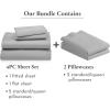 imageCalifornia Design Den 6 Piece Queen Size Sheet Set with 4 Pillowcases 600 Thread Count 100 Cotton Sateen Light Grey