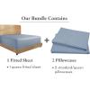 imageCalifornia Design Den Bedding Bundle  Queen Fitted Sheet with 2 Pillowcases 100 Organic Cotton Percale Blue Hydrangea