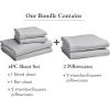 imageCalifornia Design Den Bedding Bundle  Queen Sheet Set with 4 Pillowcases 100 Egyptian Cotton Sateen Light Grey