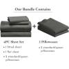 imageCalifornia Design Den Bedding Bundle  Queen Sheet Set with 4 Pillowcases 500 Thread Count 100 Cotton Sateen Grey