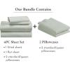 imageCalifornia Design Den Bedding Bundle  Queen Sheet Set with 4 Pillowcases 500 Thread Count 100 Cotton Sateen Silver Sage
