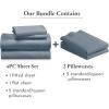 imageCalifornia Design Den Bedding Bundle  Queen Sheet Set with 4 Pillowcases 800 Thread Count 100 Cotton Sateen Blue