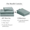 imageCalifornia Design Den Bedding Bundle  Queen Sheet Set with 4 Pillowcases 800 Thread Count 100 Cotton Sateen Soft Teal