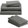 image6 Piece Queen Size Sheet Set with 4 Pillowcases  1000 Thread Count 100 Cotton Sateen Grey