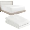 imageCalifornia Design Den 3Piece Bundle  Fitted Sheet with 2 Pillowcases 400 Thread Count 100 Cotton Sateen Deep Pockets Queen Size Ivory