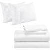 imageCalifornia Design Den 6 Piece Bedding Bundle  4 Piece Sheet Set 600 Thread Count 100 Cotton Sateen with 2 Bed Pillows Queen White