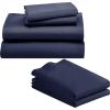 imageCalifornia Design Den 6 Piece Queen Size Sheet Set with 4 Pillowcases  1000 Thread Count 100 Cotton Sateen Navy Blue