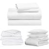 imageCalifornia Design Den 8 Piece Bedding Bundle  Sheet Set 800 Thread Count 100 Cotton Sateen  Down Alternative Comforter  Duvet Cover Set 400 Thread Count 100 Cotton Sateen Queen White