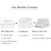 image8Piece Queen Size Bedding Bundle  Luxury 1000 Thread Count 100 Cotton Sheet Set and 400 Thread Count Duvet Cover Set with AllSeason Down Alt Comforter White