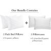 imageCalifornia Design Den 2 Bed Pillows with 2 Luxury Pillowcases Bundle  Soft ampamp Cooling Bamboo from Rayon Queen White