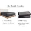 imageCalifornia Design Den 3Piece Bundle  Fitted Sheet with 2 Pillowcases Soft 100 Cotton Sateen Deep Pockets Queen Size Grey