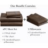 imageCalifornia Design Den 6 Piece Queen Size Sheet Set with 4 Pillowcases 400 Thread Count 100 Cotton Sateen Chocolate Rich Brown