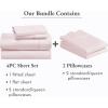 imageCalifornia Design Den 6 Piece Queen Size Sheet Set with 4 Pillowcases 400 Thread Count 100 Cotton Sateen Pink