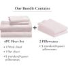 imageCalifornia Design Den 6 Piece Queen Size Sheet Set with 4 Pillowcases 600 Thread Count 100 Cotton Sateen Blush Pink