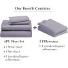 imageCalifornia Design Den 6 Piece Queen Size Sheet Set with 4 Pillowcases 600 Thread Count 100 Cotton Sateen Lavender