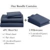 imageCalifornia Design Den 6 Piece Queen Size Sheet Set with 4 Pillowcases 600 Thread Count 100 Cotton Sateen Navy Blue
