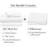 imageCalifornia Design Den 6 Piece Queen Size Sheet Set with 4 Pillowcases Rayon from Bamboo Sateen White