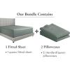 imageCalifornia Design Den Bedding Bundle  Queen Fitted Sheet with 2 Pillowcases 600 Thread Count 100 Cotton Sateen Sage Green