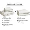 imageCalifornia Design Den Bedding Bundle  Queen Sheet Set with 4 Pillowcases 100 Egyptian Cotton Sateen Ivory