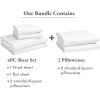 imageCalifornia Design Den Bedding Bundle  Queen Sheet Set with 4 Pillowcases 100 Egyptian Cotton Sateen White