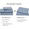 imageCalifornia Design Den Bedding Bundle  Queen Sheet Set with 4 Pillowcases 100 Organic Cotton Percale Blue Hydrangea