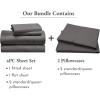 imageCalifornia Design Den Bedding Bundle  Queen Sheet Set with 4 Pillowcases 100 Organic Cotton Percale Grey