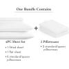 imageCalifornia Design Den Bedding Bundle  Queen Striped Sheet Set with 4 Pillowcases 500 Thread Count 100 Cotton Sateen White Striped