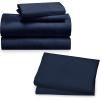 imageCalifornia Design Den 6 Piece Queen Size Sheet Set with 4 Pillowcases Rayon from Bamboo Sateen Navy Blue