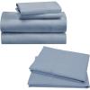 imageCalifornia Design Den Bedding Bundle  Queen Sheet Set with 4 Pillowcases 100 Organic Cotton Percale Blue Hydrangea