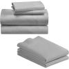 imageCalifornia Design Den Bedding Bundle  Queen Sheet Set with 4 Pillowcases 500 Thread Count 100 Cotton Sateen Light Grey