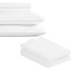 imageCalifornia Design Den Bedding Bundle  Queen Striped Sheet Set with 4 Pillowcases 500 Thread Count 100 Cotton Sateen White Striped