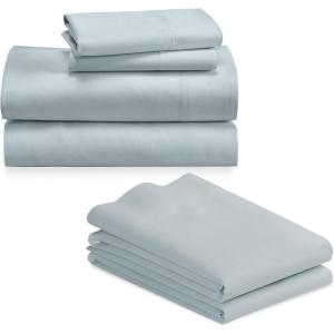 imageCalifornia Design Den 6 Piece Queen Size Sheet Set with 4 Pillowcases 600 Thread Count 100 Cotton Sateen Seafoam