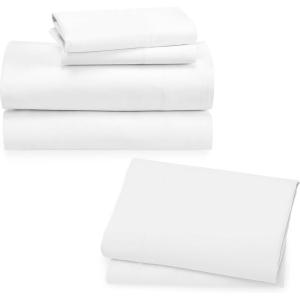 imageCalifornia Design Den 6 Piece Queen Size Sheet Set with 4 Pillowcases Rayon from Bamboo Sateen White