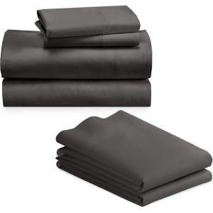 imageCalifornia Design Den Bedding Bundle  Queen Sheet Set with 4 Pillowcases 800 Thread Count 100 Cotton Sateen Grey