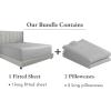 imageCalifornia Design Den Bedding Bundle  King Fitted Sheet with 2 Pillowcases 600 Thread Count 100 Cotton Sateen Light Grey