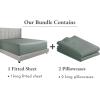 imageCalifornia Design Den Bedding Bundle  King Fitted Sheet with 2 Pillowcases 600 Thread Count 100 Cotton Sateen Sage Green