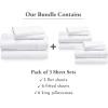 imageCalifornia Design Den 3Pack Sheet Sets 400 Thread Count 100 Cotton Sateen Deep Pocket Includes 3 Fitted Sheets 3 Flat Sheets and 6 Pillowcases King White