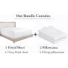 imageCalifornia Design Den 3Piece Bundle  Fitted Sheet with 2 Pillowcases 400 Thread Count 100 Cotton Sateen Deep Pockets King Size Antique White