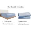 imageCalifornia Design Den 3Piece Bundle  Fitted Sheet with 2 Pillowcases Soft 100 Cotton Sateen Deep Pockets King Size Blue Hydrangea