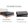 imageCalifornia Design Den 3Piece Bundle  Fitted Sheet with 2 Pillowcases Soft 100 Cotton Sateen Deep Pockets King Size Grey