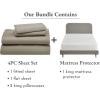 imageCalifornia Design Den 5 Piece King Size Sheet Set Taupe and Waterproof Mattress Protector White Bundle  600 Thread Count 100 Cotton Sateen 4 Piece Sheet Set with 1 Mattress Protector