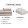 imageCalifornia Design Den 6 Piece King Size Sheet Set with 4 Pillowcases  1000 Thread Count 100 Cotton Sateen Beige