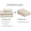 imageCalifornia Design Den 6 Piece King Size Sheet Set with 4 Pillowcases  1000 Thread Count 100 Cotton Sateen Ivory