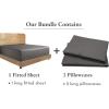 imageCalifornia Design Den Bedding Bundle  King Fitted Sheet with 2 Pillowcases 100 Organic Cotton Percale Grey