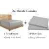 imageCalifornia Design Den Bedding Bundle  King Fitted Sheet with 2 Pillowcases 100 Organic Cotton Percale Light Grey